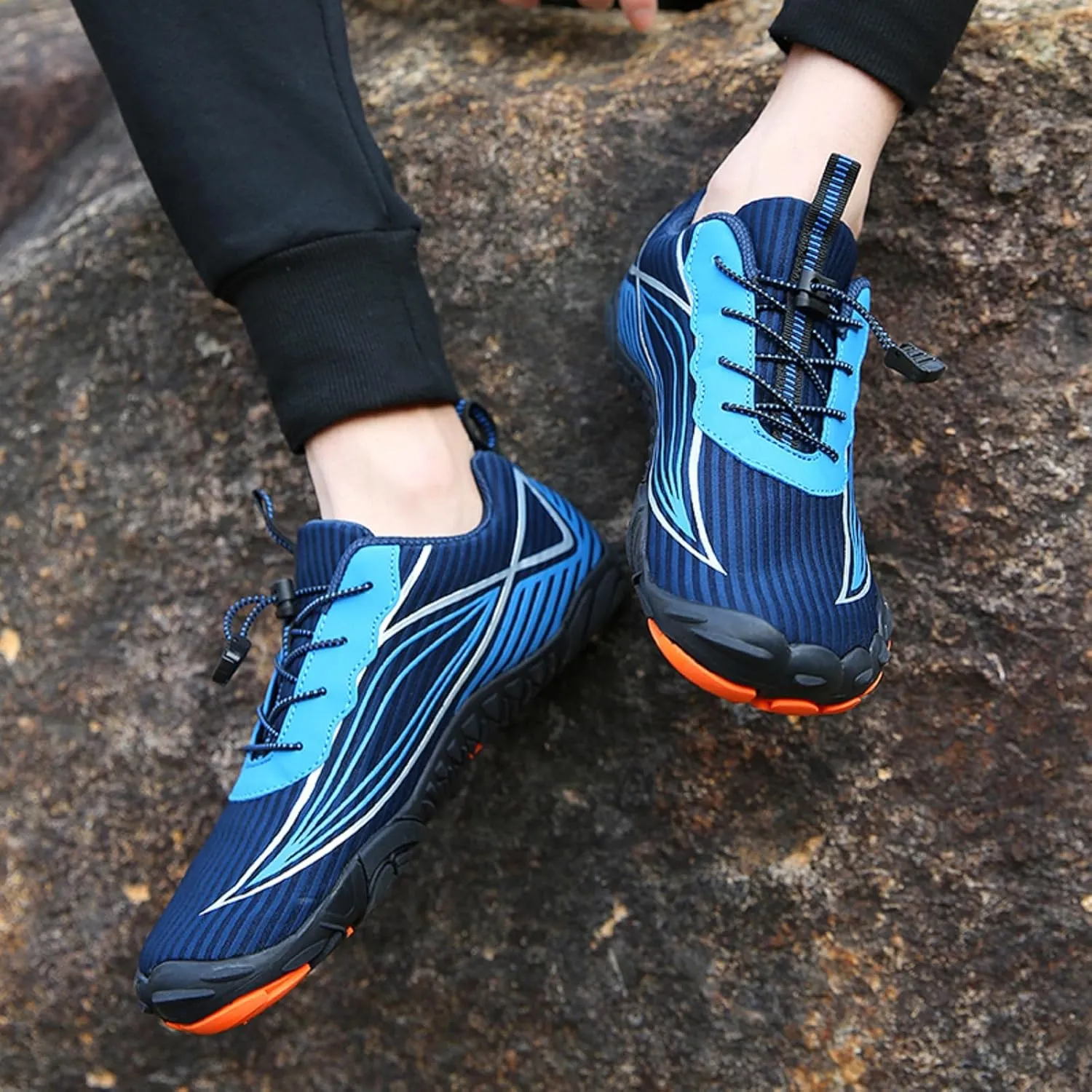 Tongzone Mens Womens Barefoot Trail Running Shoes Wide Toe Box Zero Drop Cross-Trainer Walking