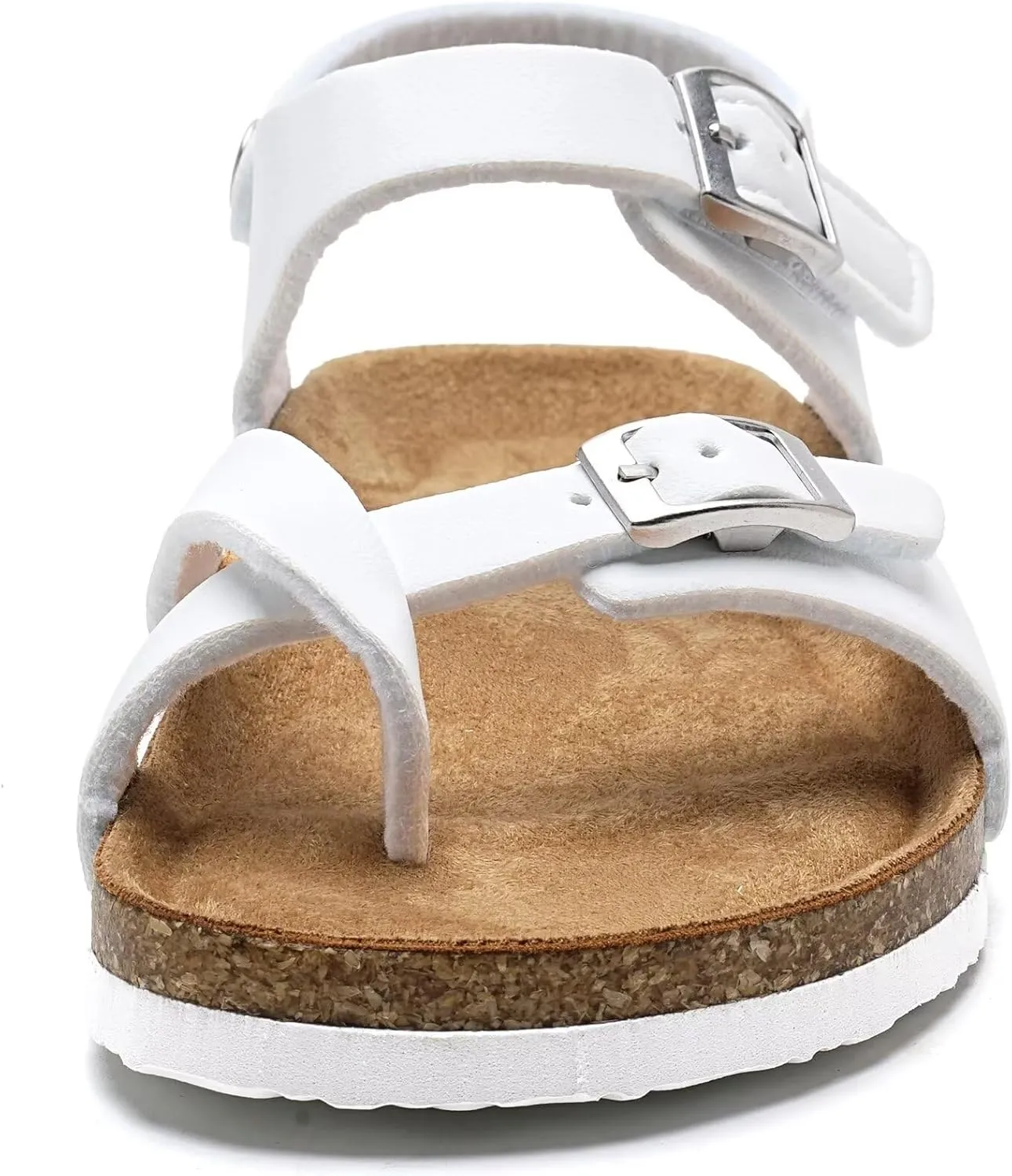 Torotto Girls Boys Sandals with Cork Footbed Adjustable Buckle Summer Slides Flip Flops Open Toes Flat for Kids Toddler