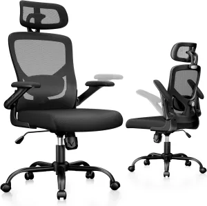 Totnz Ergonomic Mesh High Back Desk Chair with 2D Armrest and Headrest, Adjustable Lumbar Support, Swivel Office Chair for Big and Tall Users