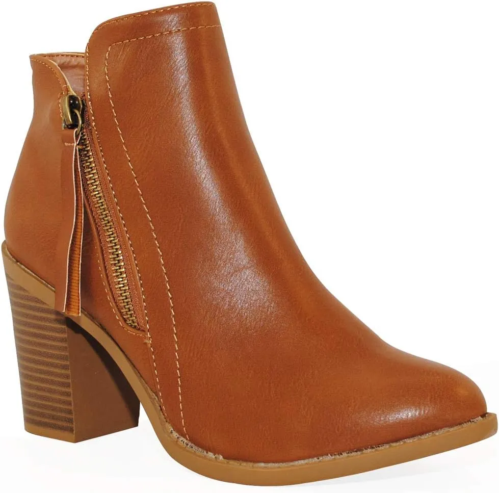 TRENDSUP Women's Fashion Side Zipper Booties