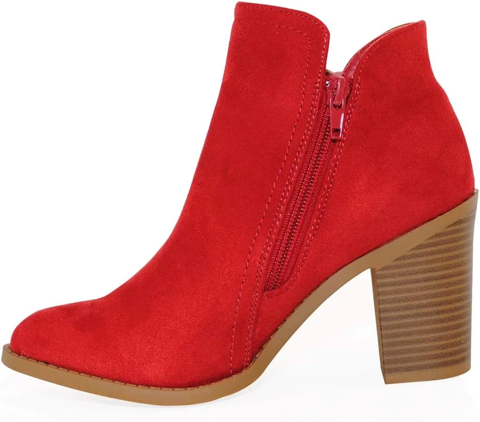 TRENDSUP Women's Fashion Side Zipper Booties