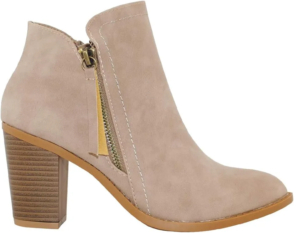 TRENDSUP Women's Fashion Side Zipper Booties