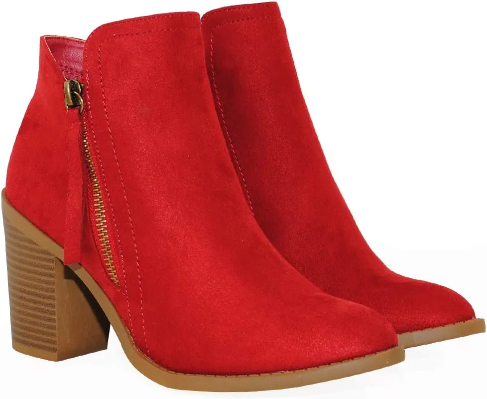 TRENDSUP Women's Fashion Side Zipper Booties