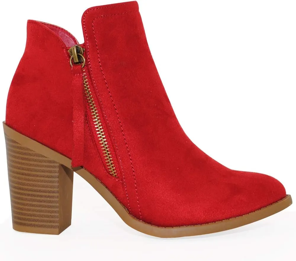 TRENDSUP Women's Fashion Side Zipper Booties