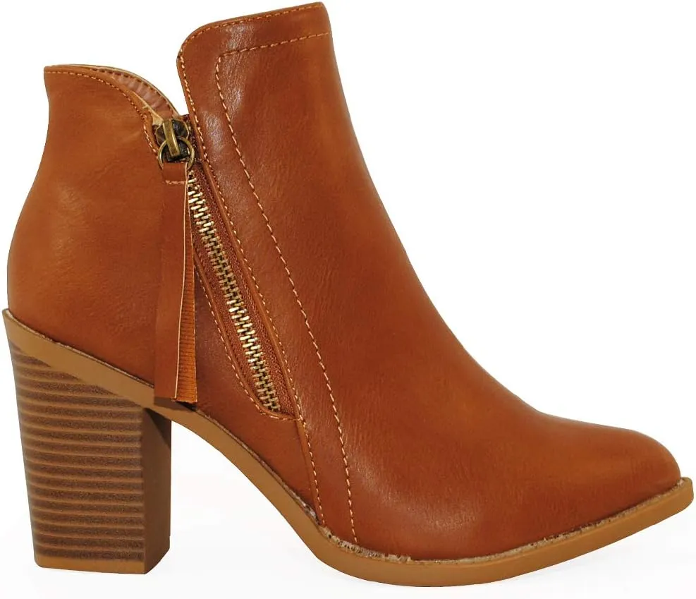 TRENDSUP Women's Fashion Side Zipper Booties