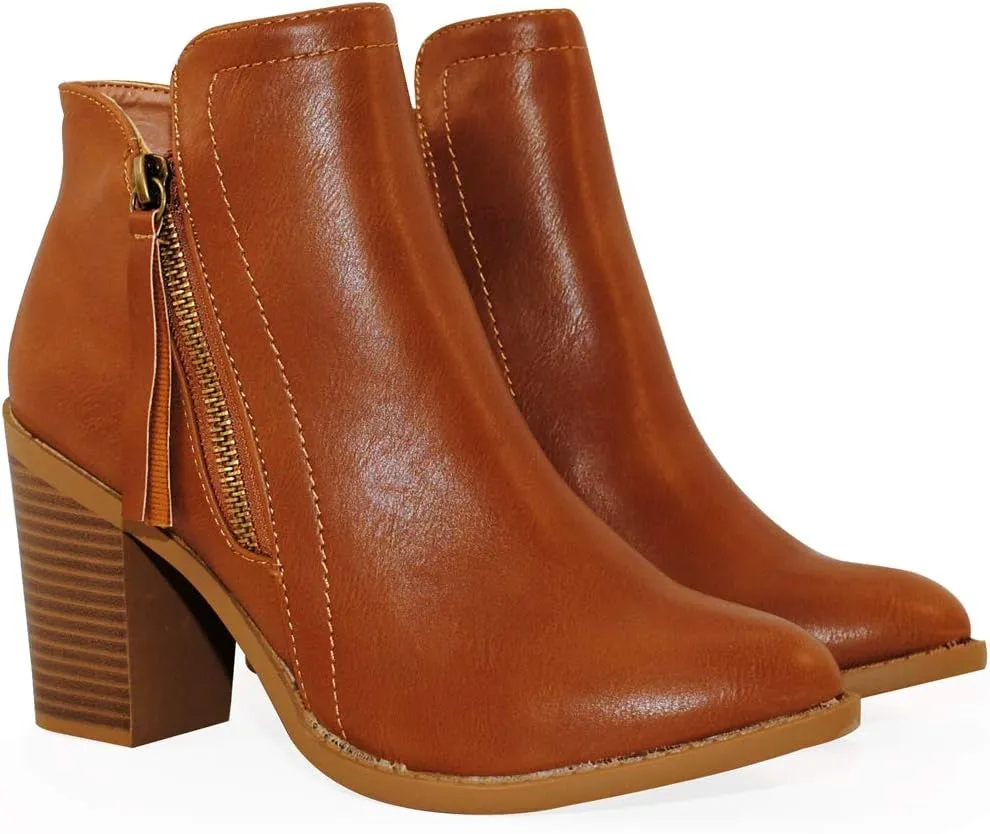 TRENDSUP Women's Fashion Side Zipper Booties