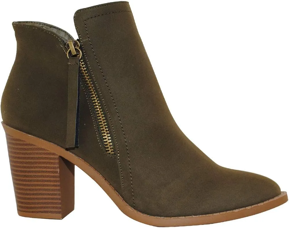 TRENDSUP Women's Fashion Side Zipper Booties