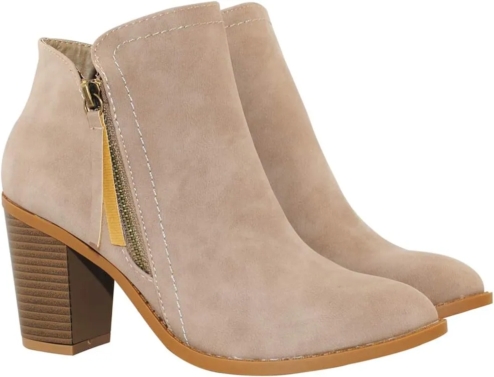 TRENDSUP Women's Fashion Side Zipper Booties
