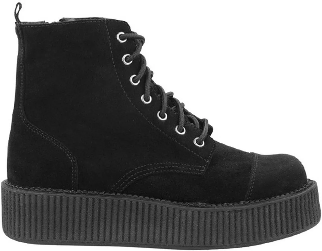 T.U.K. Shoes A8642L Womens Boots, Black Suede Viva Mondo Boots