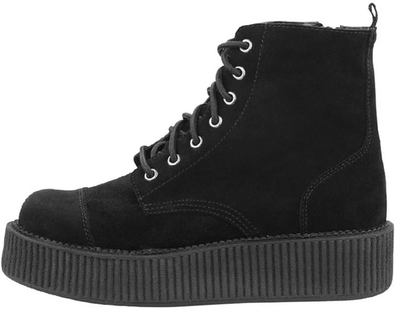 T.U.K. Shoes A8642L Womens Boots, Black Suede Viva Mondo Boots