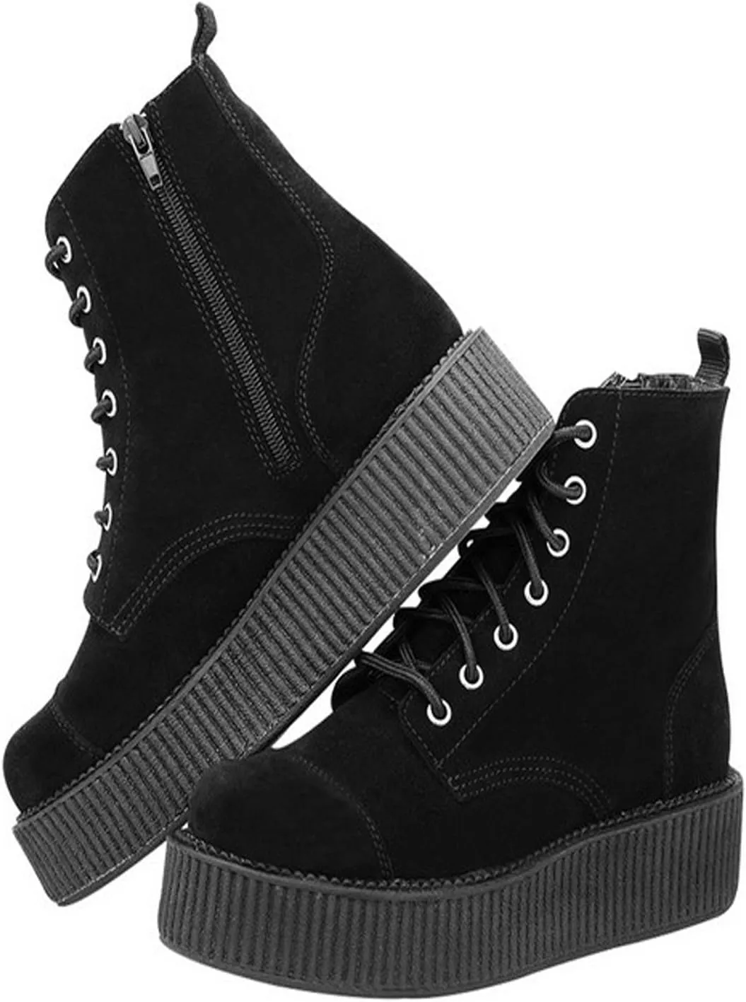 T.U.K. Shoes A8642L Womens Boots, Black Suede Viva Mondo Boots