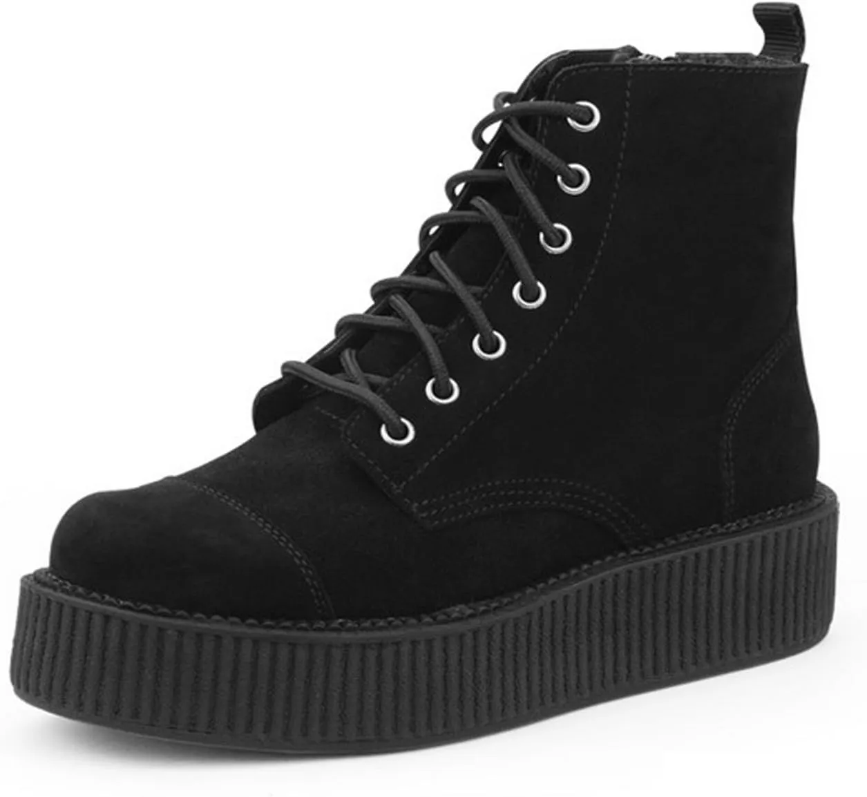 T.U.K. Shoes A8642L Womens Boots, Black Suede Viva Mondo Boots