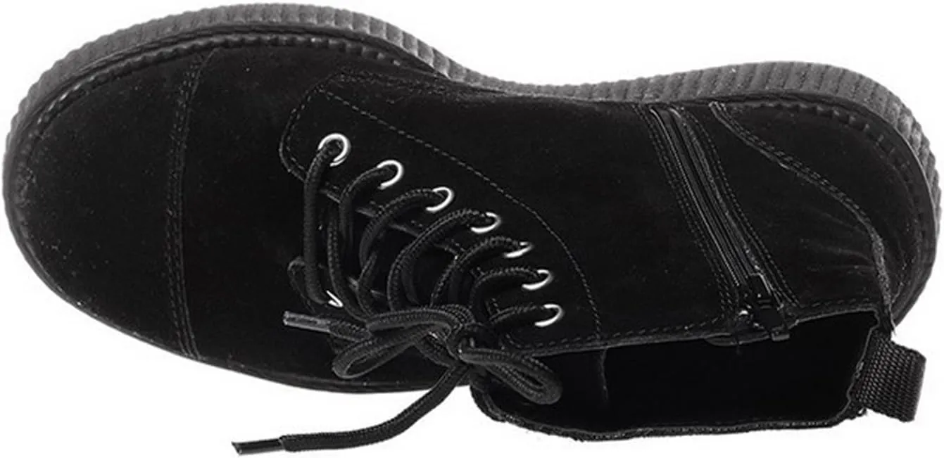 T.U.K. Shoes A8642L Womens Boots, Black Suede Viva Mondo Boots