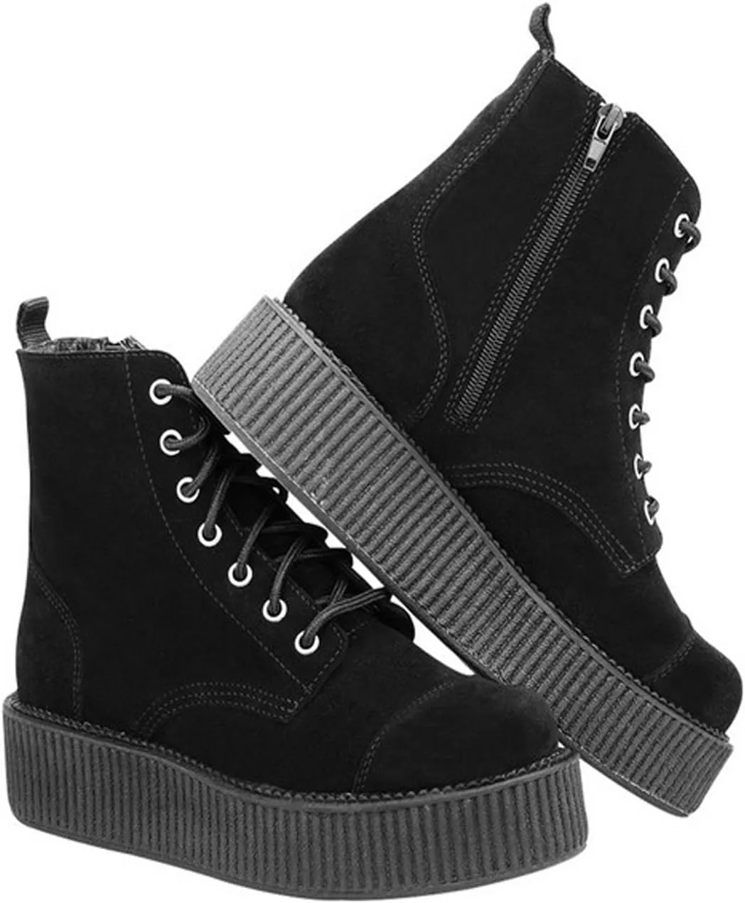 T.U.K. Shoes A8642L Womens Boots, Black Suede Viva Mondo Boots