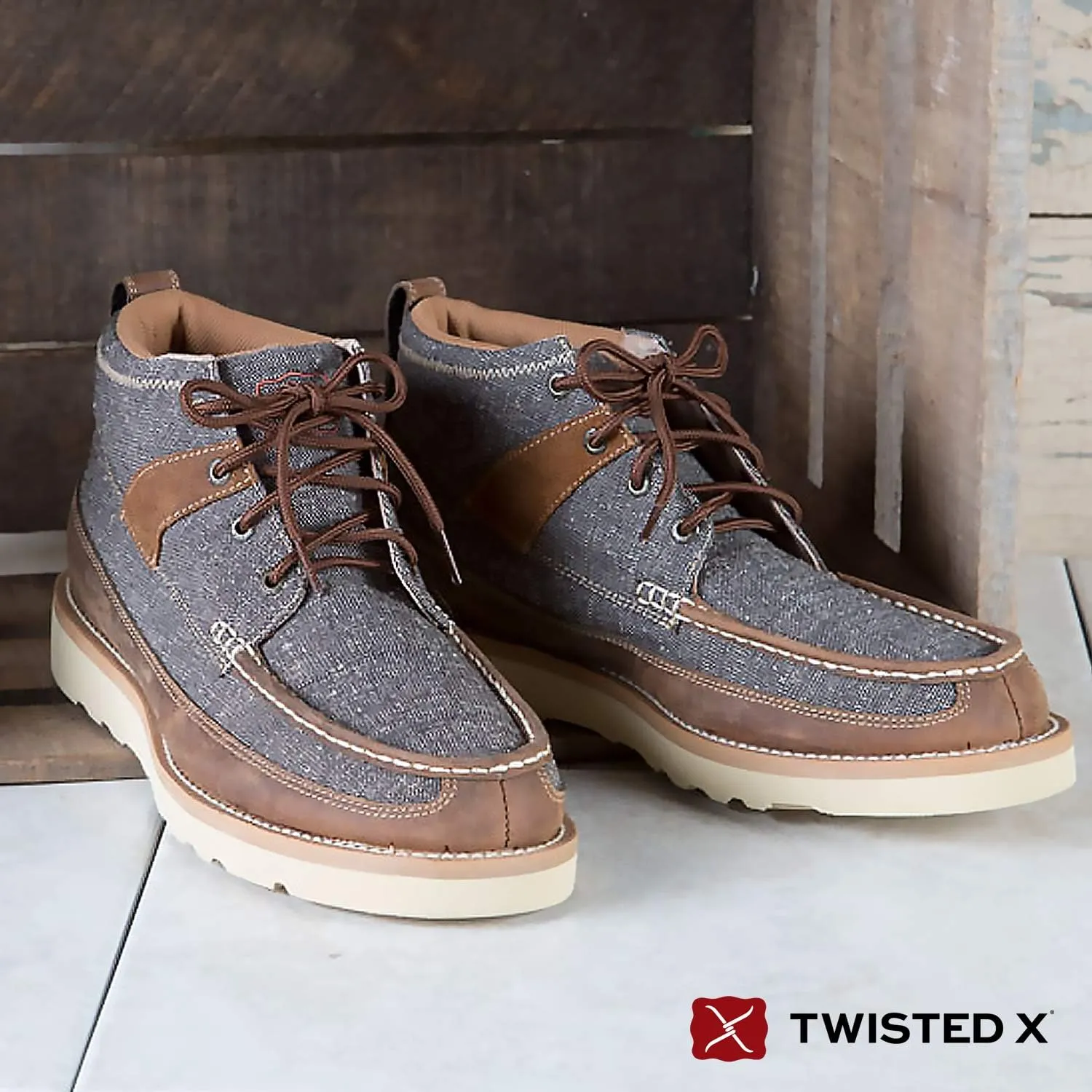 Twisted X Men's 4" Wedge Sole Casual Laced Eco TWX Moc Toe Shoes