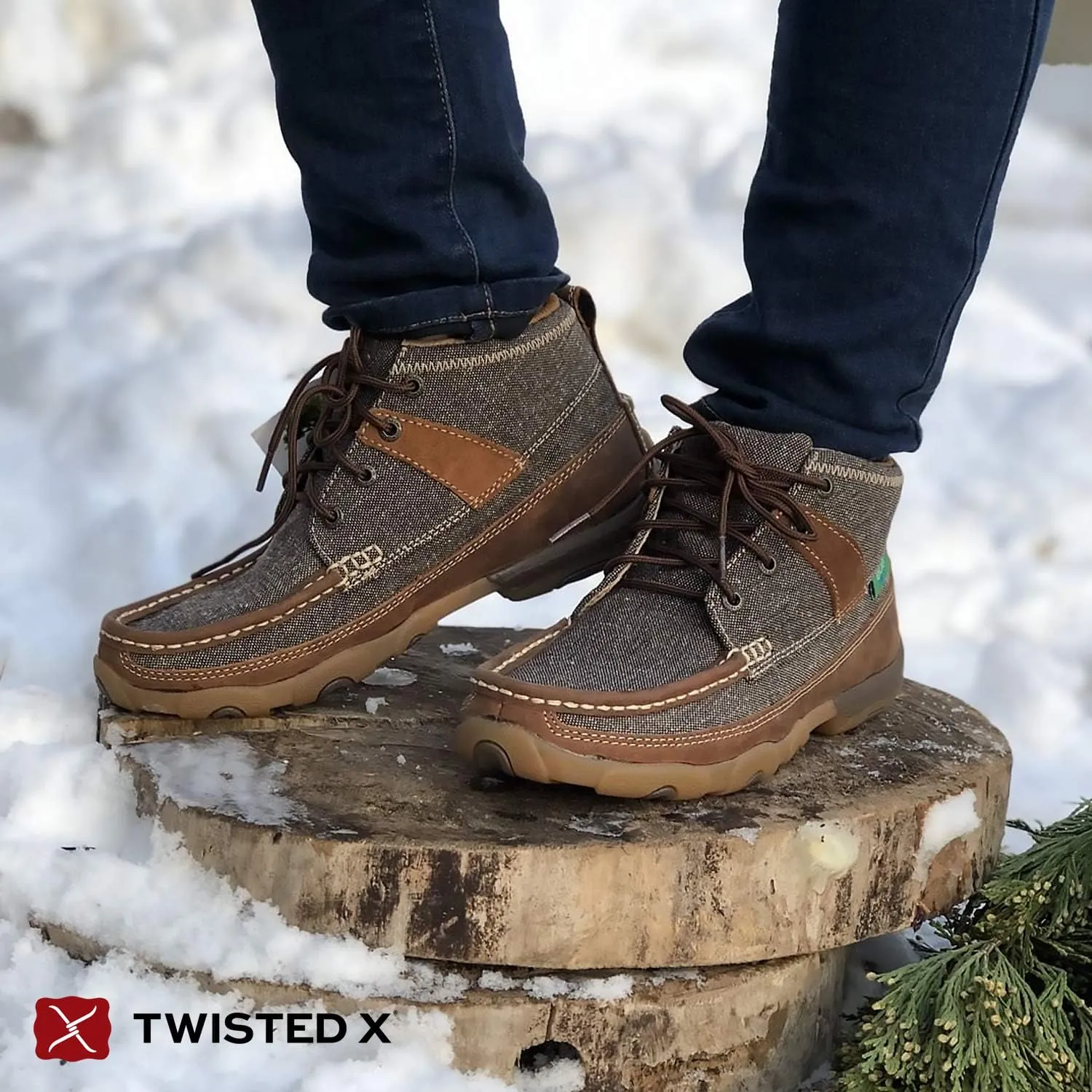 Twisted X Men's 4" Wedge Sole Casual Laced Eco TWX Moc Toe Shoes