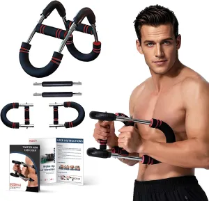 Twister Arm and Chest Muscle Trainer Equipment Adjustable Spring Workout Bar Fitness, Forearm Triceps Chest Enhanced Exercise Strengthener, Upper Body Strength Training Machine for Men