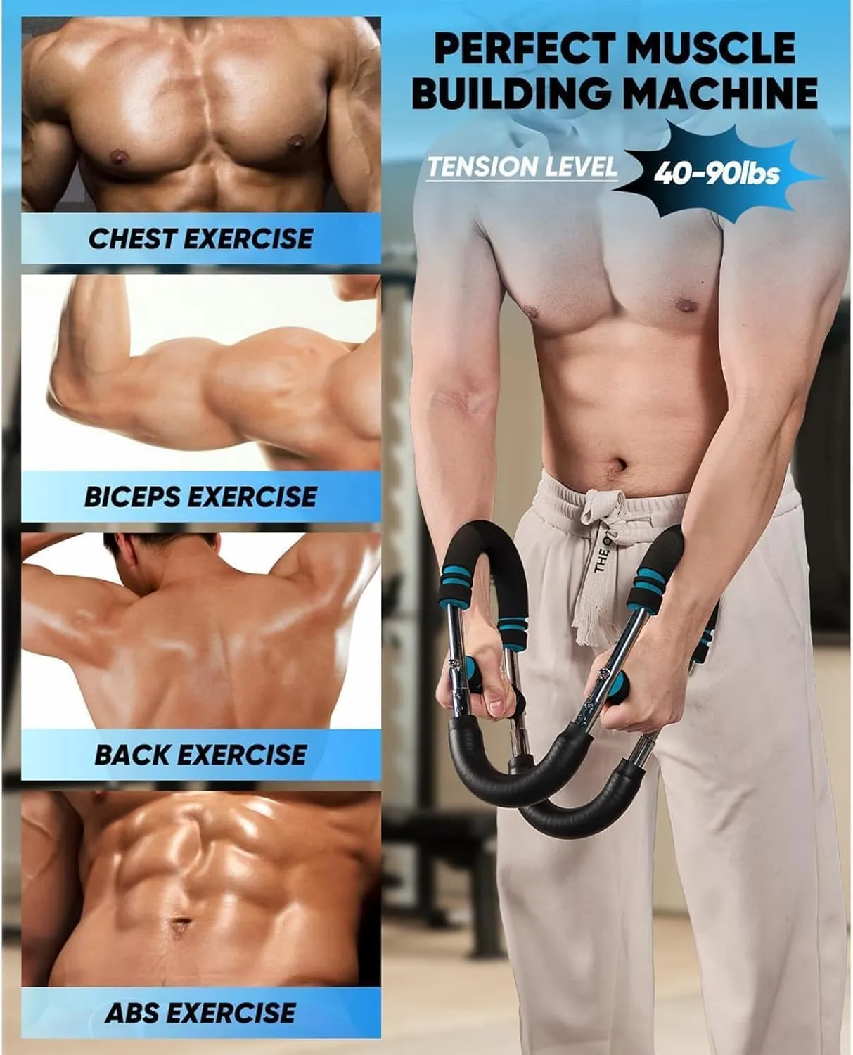 Twister Arm Trainer for Men - Adjustable Chest Workout Equipment for Home Gym, Muscle Builder & Strength Training for Arms, Chest, Shoulders