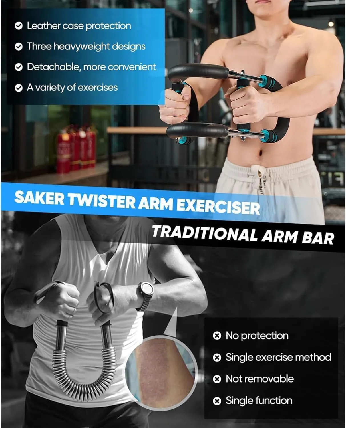 Twister Arm Trainer for Men - Adjustable Chest Workout Equipment for Home Gym, Muscle Builder & Strength Training for Arms, Chest, Shoulders