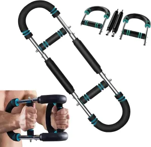 Twister Arm Trainer,Chest Workout Equipment,Chest Trainer For Men,With Ergonomic Design, Durable High-Strength Metal Spring, For Targeting Arms, Chest, Back, Legs, And Shoulders(Black & Blue)