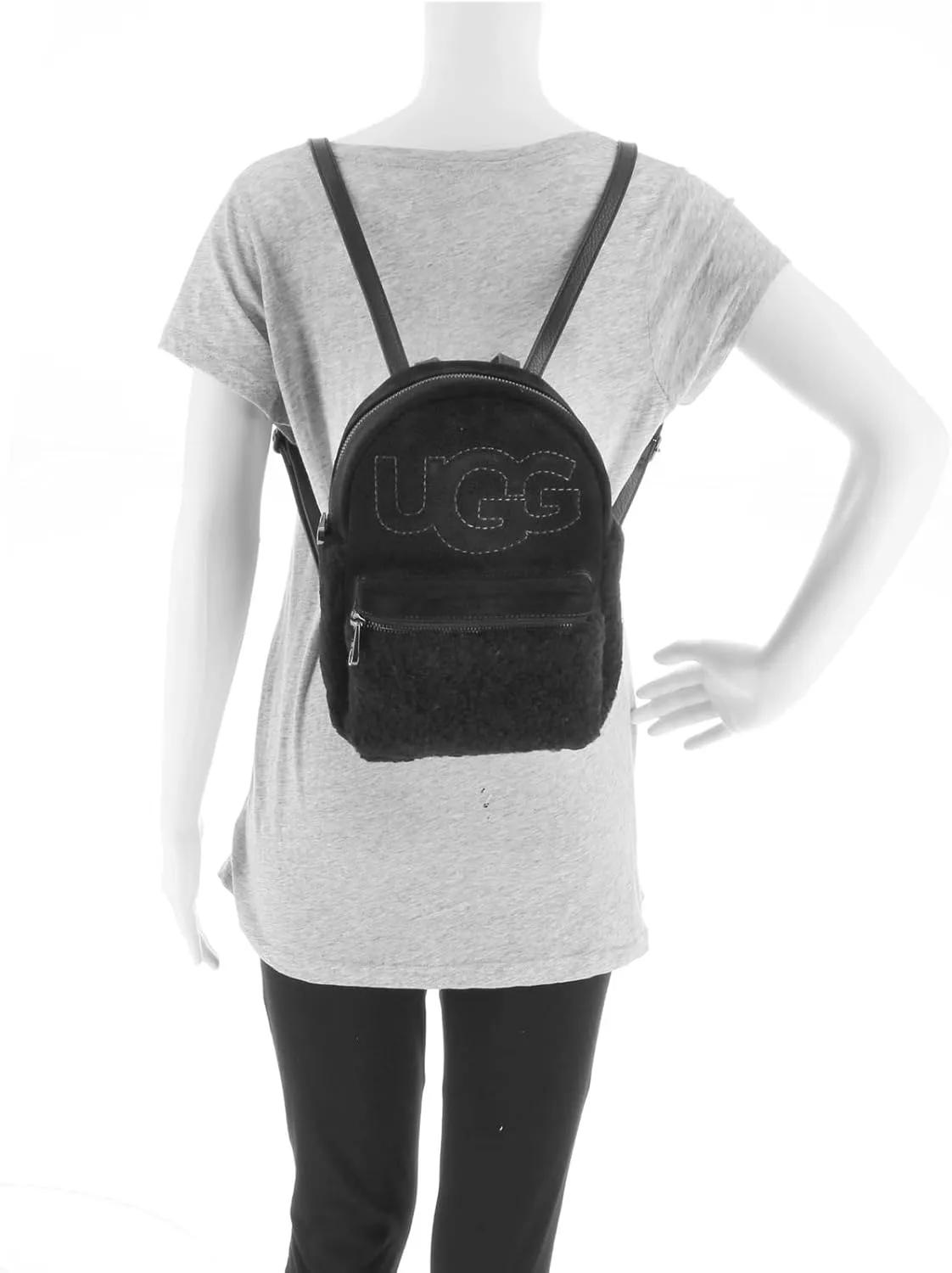 UGG Women's Dannie II Mini Backpack Sheepskin, Black, Small