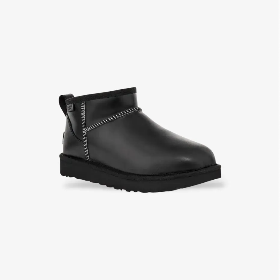 Ultra Mini Leather Boot in Black