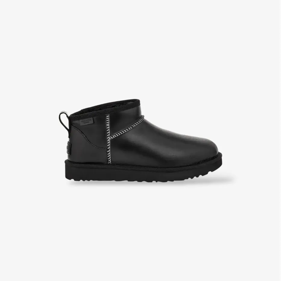 Ultra Mini Leather Boot in Black