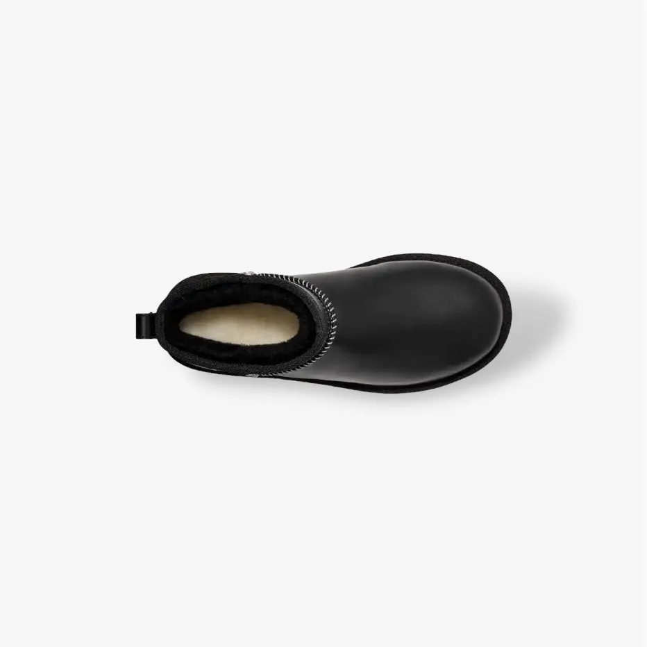 Ultra Mini Leather Boot in Black