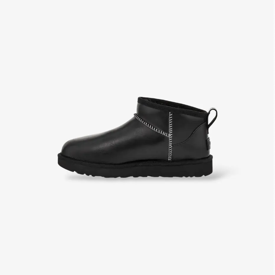 Ultra Mini Leather Boot in Black