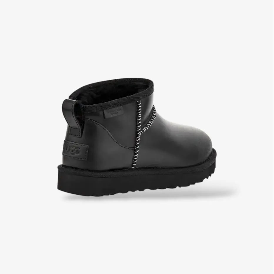 Ultra Mini Leather Boot in Black