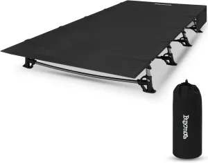 Ultralight Folding Tent Camping Cot Bed Lightweight Backpacking Cot Without Tools Hiking Cot Portable Camping Bed for Adults Camping Hiking, Travel, Home, Black