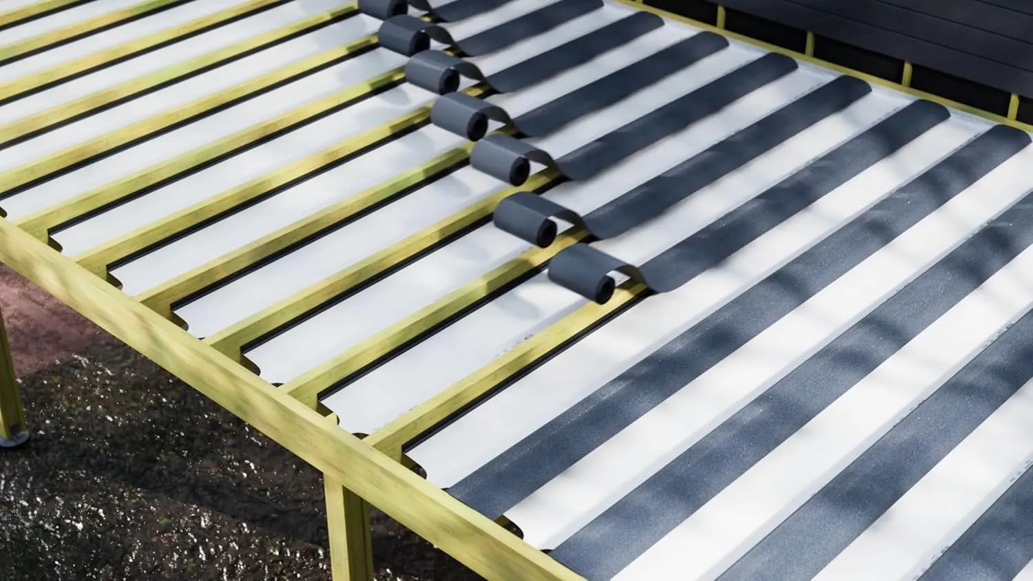 Under Deck Drainage System for 16” joist space - Premium Rainproof Solution for NEW decks | Easy DIY Installation (1, 49 Feet), Light Grey