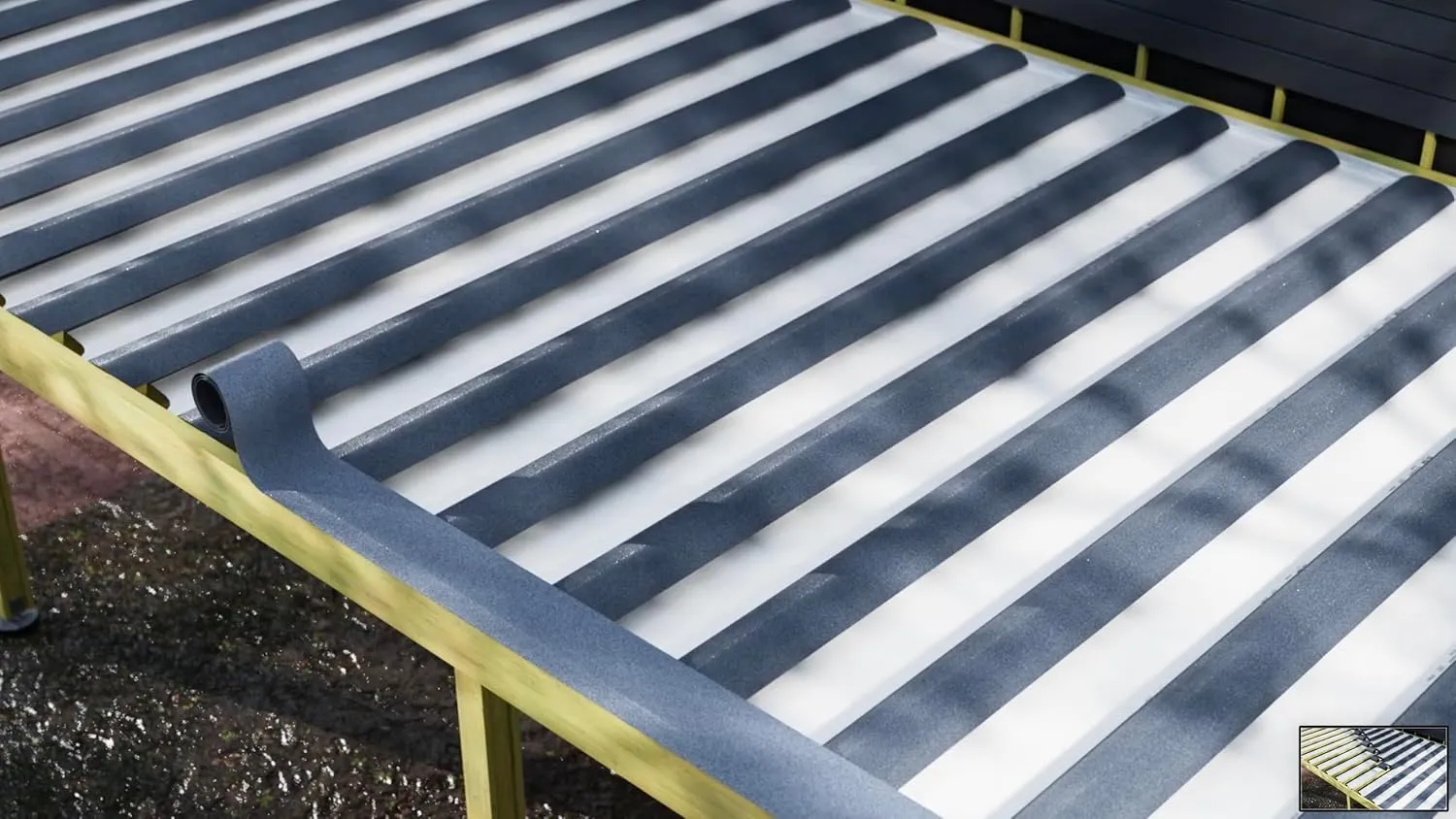 Under Deck Drainage System for 16” joist space - Premium Rainproof Solution for NEW decks | Easy DIY Installation (1, 49 Feet), Light Grey