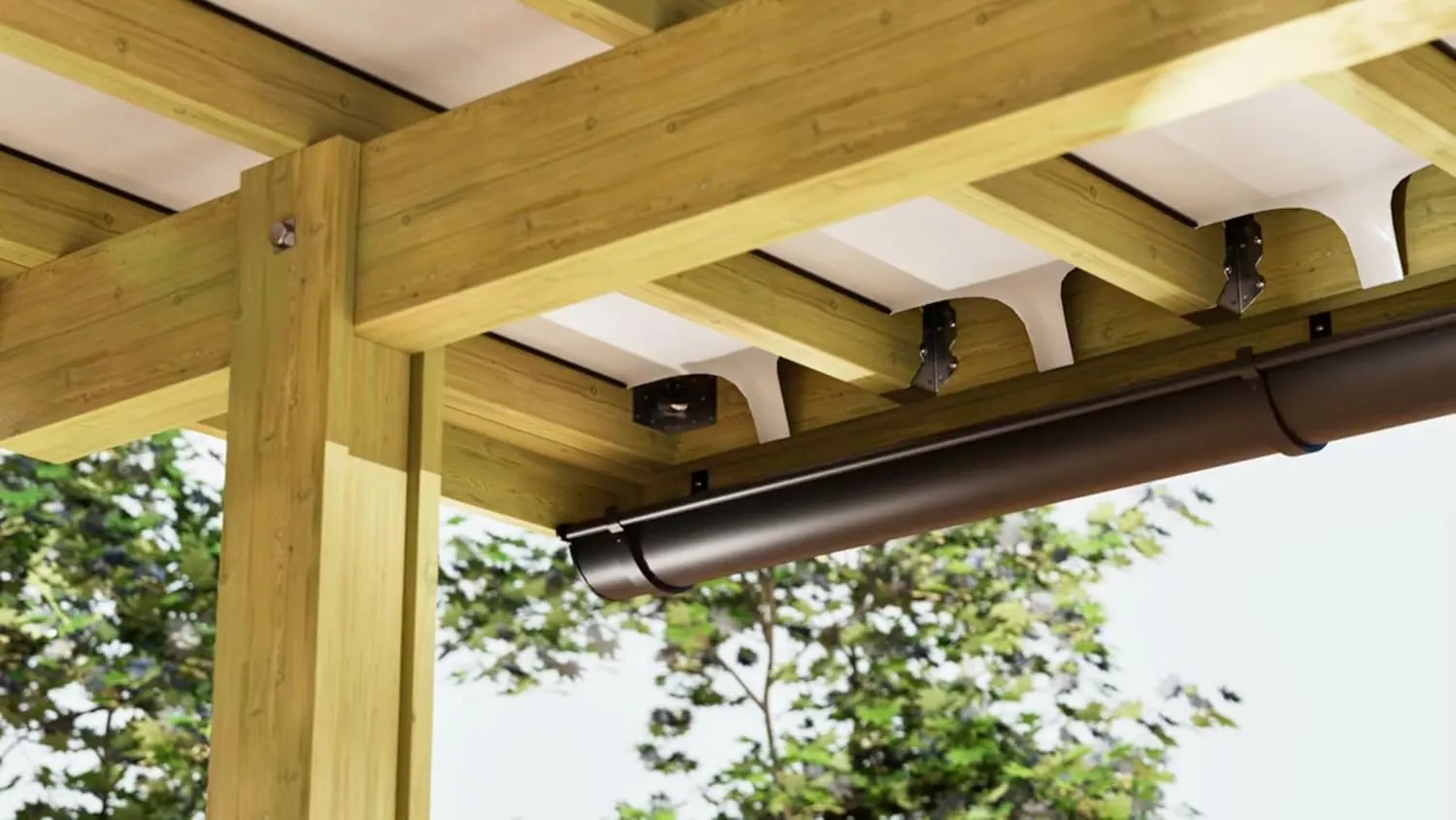 Under Deck Drainage System for 16” joist space - Premium Rainproof Solution for NEW decks | Easy DIY Installation (1, 49 Feet), Light Grey