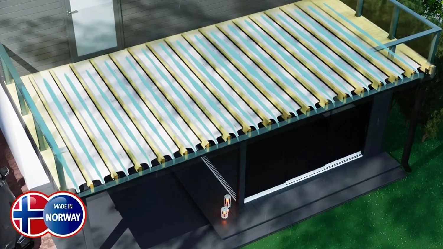 Under Deck Drainage System for 16” joist space - Premium Rainproof Solution for NEW decks | Easy DIY Installation (1, 49 Feet), Light Grey