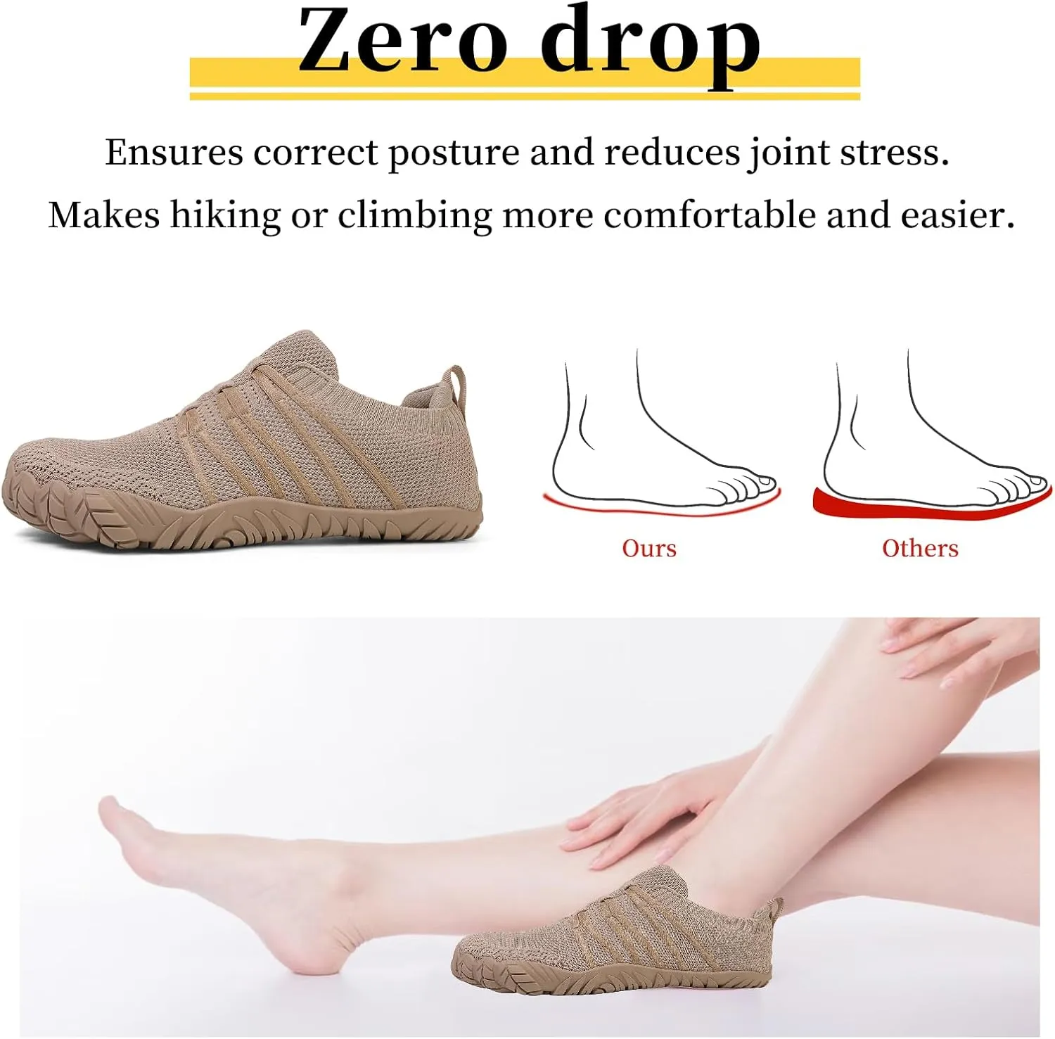Unisex Barefoot Shoes for Men and Women with Wide Toe Box Zero Drop Design Minimalist Hike Footwear Water Shoes Five Finger Cross-Trainer Ideal for Walking Hiking and Grounding Activities