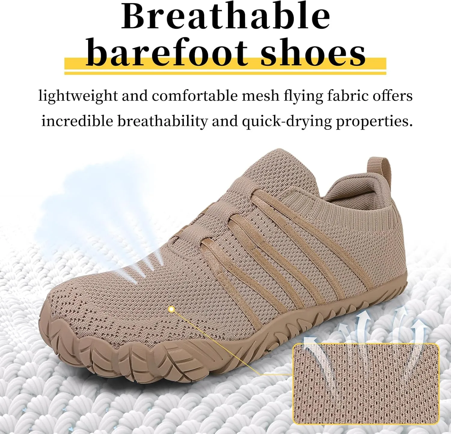 Unisex Barefoot Shoes for Men and Women with Wide Toe Box Zero Drop Design Minimalist Hike Footwear Water Shoes Five Finger Cross-Trainer Ideal for Walking Hiking and Grounding Activities