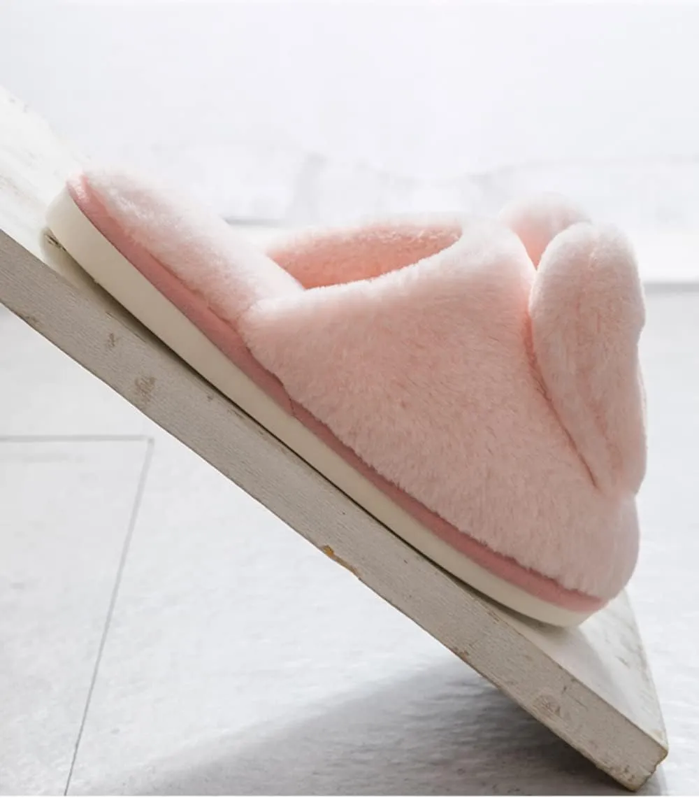Unisex Cute Animal Winter Warm Thermal Soft Plush Slip-on Shoes Memory Foam Non-Slip Fuzzy Fluffy Home Indoor Bedroom Slippers