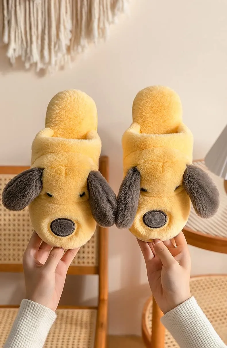 Unisex Cute Animal Winter Warm Thermal Soft Plush Slip-on Shoes Memory Foam Non-Slip Fuzzy Fluffy Home Indoor Bedroom Slippers