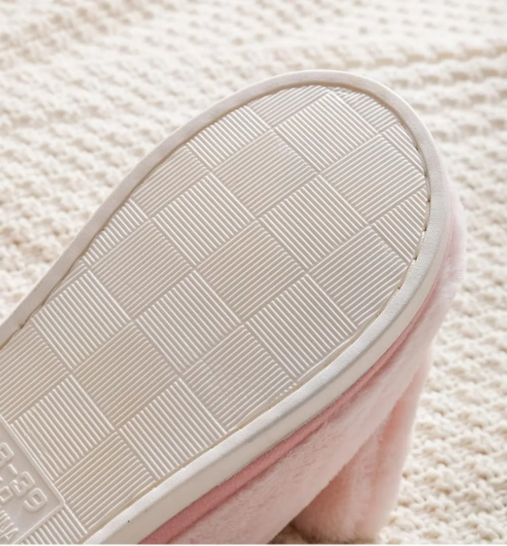 Unisex Cute Animal Winter Warm Thermal Soft Plush Slip-on Shoes Memory Foam Non-Slip Fuzzy Fluffy Home Indoor Bedroom Slippers