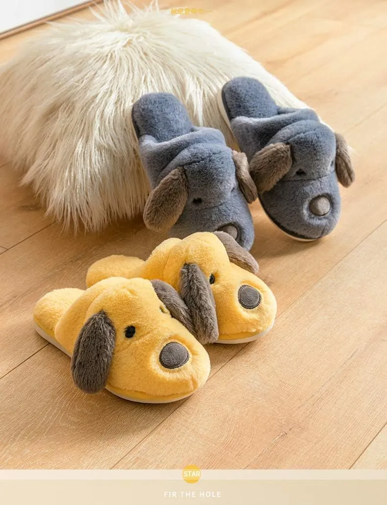 Unisex Cute Animal Winter Warm Thermal Soft Plush Slip-on Shoes Memory Foam Non-Slip Fuzzy Fluffy Home Indoor Bedroom Slippers