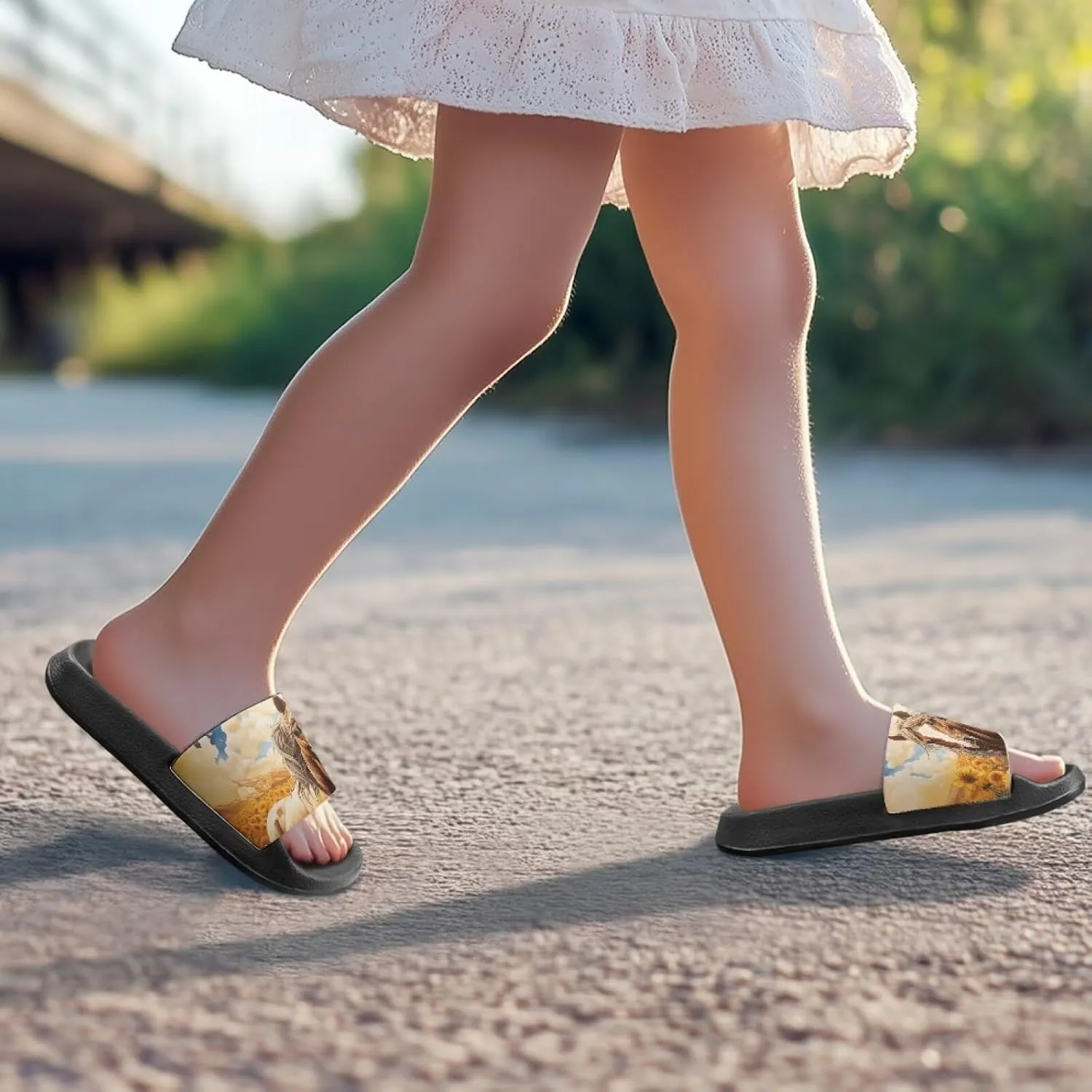 Unisex Slides for Girls Boys Comfortable Slippers Slides Non-slip Shower Shoes House Fashion Thick for Indoor & Outdoor Gifts