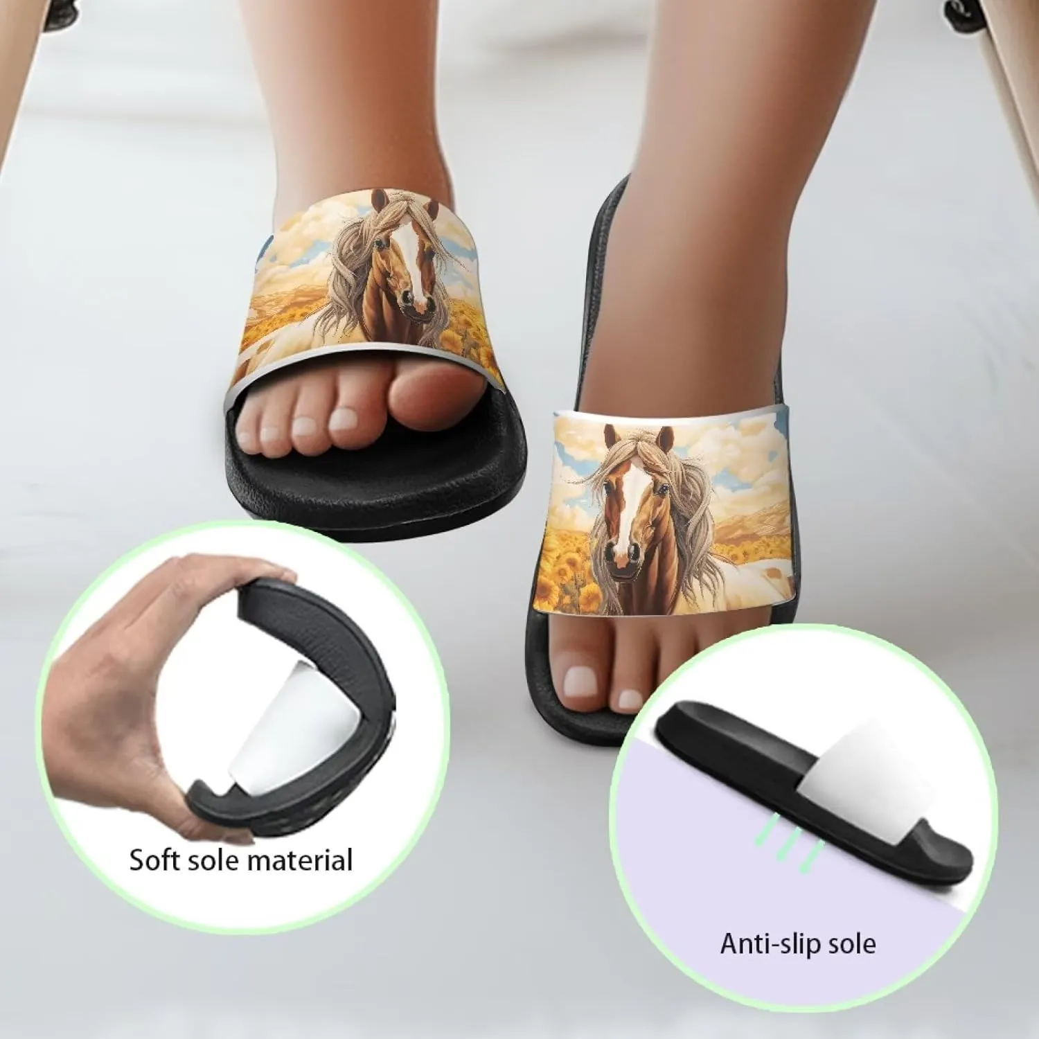 Unisex Slides for Girls Boys Comfortable Slippers Slides Non-slip Shower Shoes House Fashion Thick for Indoor & Outdoor Gifts