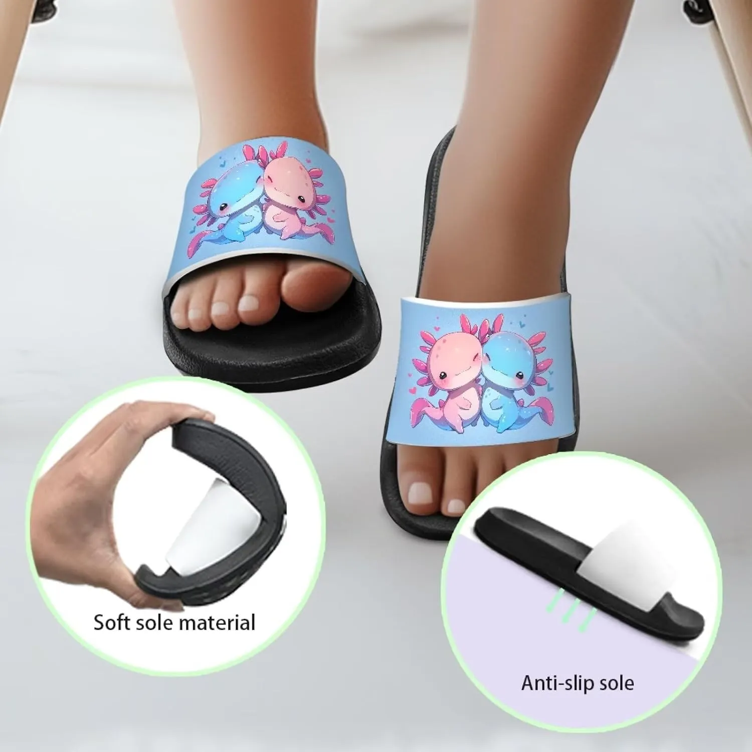 Unisex Slides for Kids Girls Boys Sandals Thick Sole Non Slip Shower Shoes Comfortable House Slippers Fashion Gifts