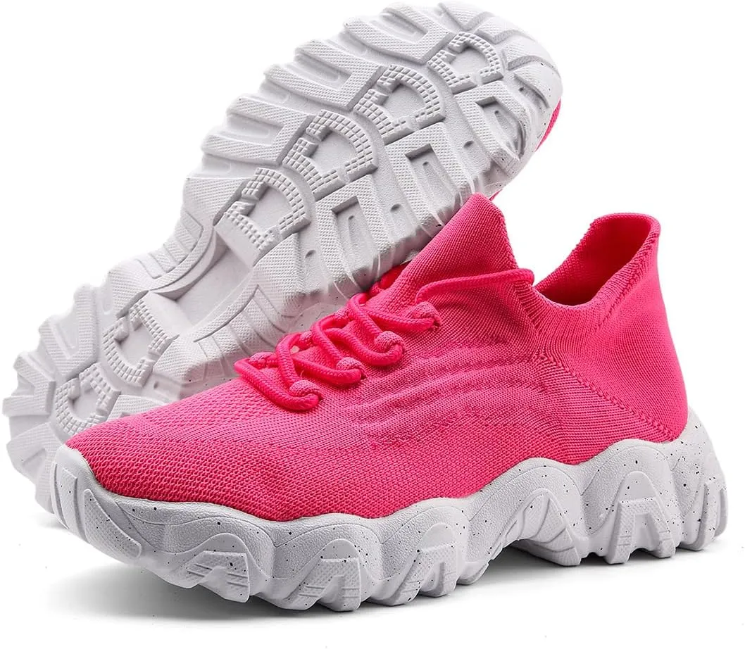 UOQAPRE Running Shoes Lightweight Sports Tennis Shoes Breathable Mesh Walking Sneakers Sock Casual Ladies Fashion Sneakers