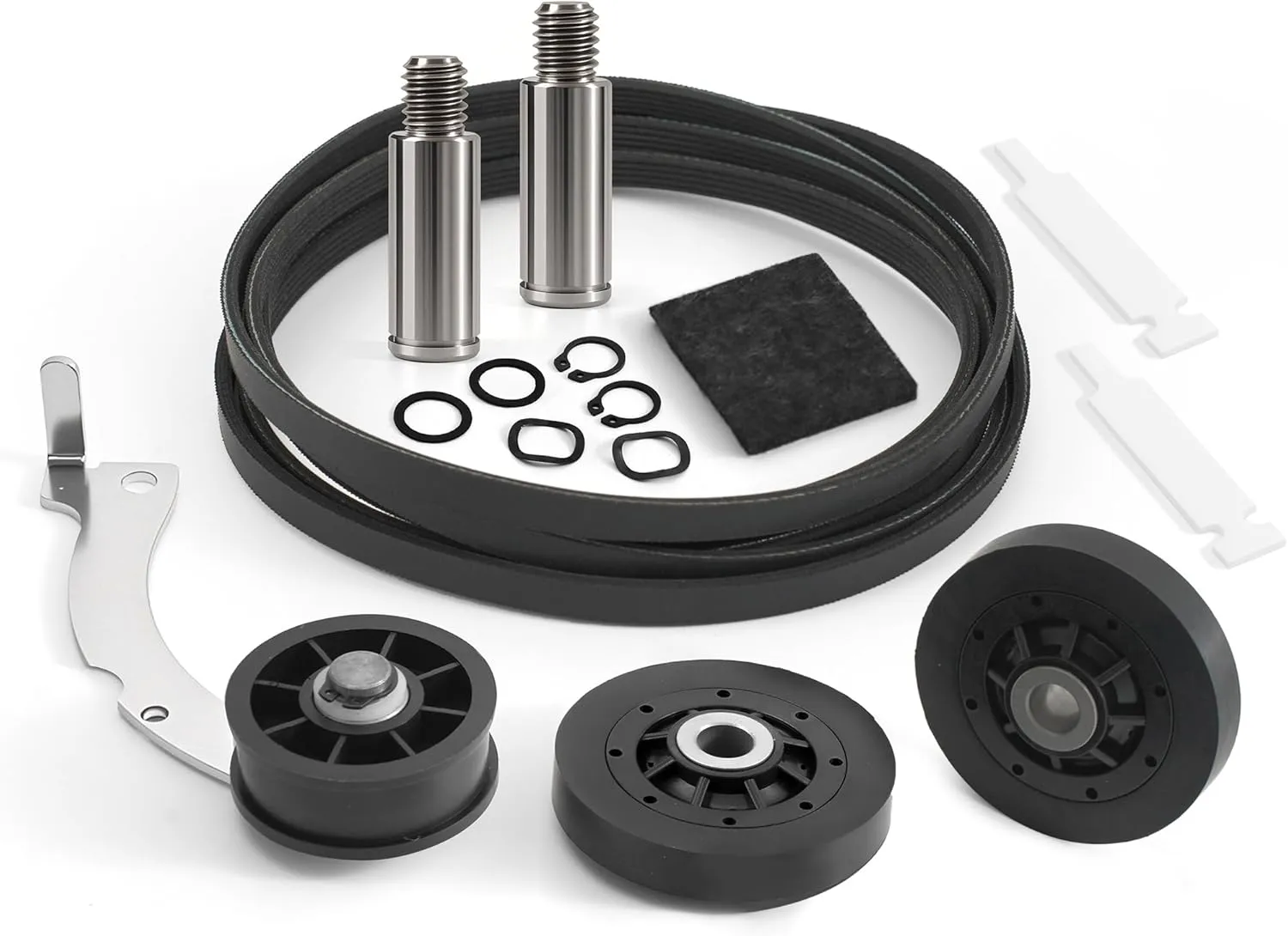 Upgraded Dryer Rebuild Kit Compitable with Speed Queen 1992 & Newer SM, Include RB170002 Dryer Roller Kit & D516792 Dryer ldler Pulley & D511255P Dryer Cylinder Belt & RB170003 Dryer Drum Glide Kit