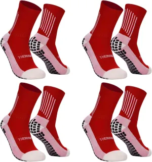 V2 Youth Anti Slip Soccer & Trampoline Socks 4 pk ages 4-10