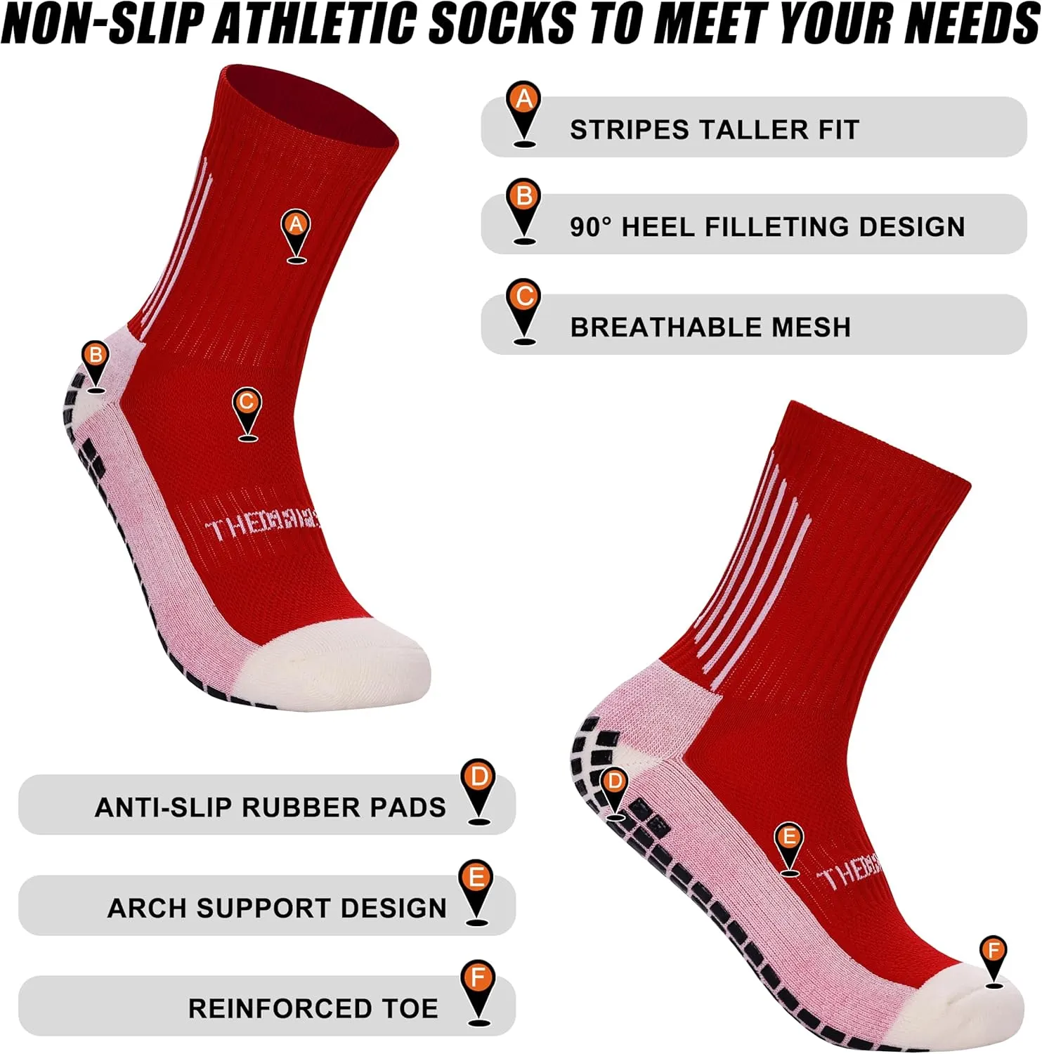 V2 Youth Anti Slip Soccer & Trampoline Socks 4 pk ages 4-10