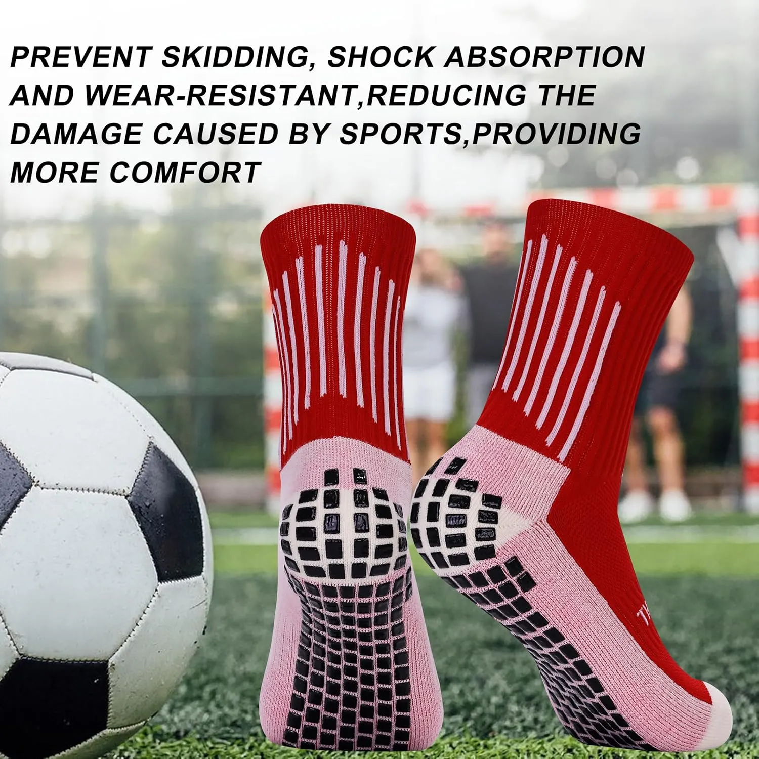 V2 Youth Anti Slip Soccer & Trampoline Socks 4 pk ages 4-10
