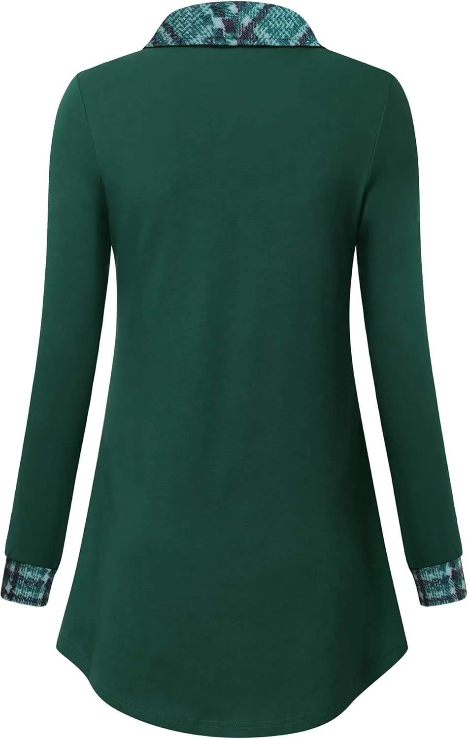 VALOLIA Women's Casual Swing Sweatshirt Long Sleeve Zipper Lapel Fashion Pullover Tunic